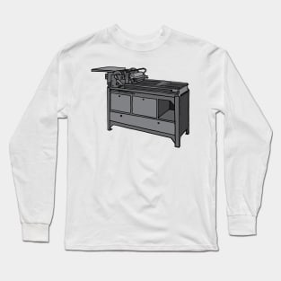 Vandercook Printing Press Illustration Long Sleeve T-Shirt